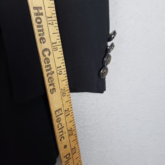 Ralph Lauren Size 6 Petite Equestrian Crest Wool Blend Blazer Black Academia - Picture 6 of 11